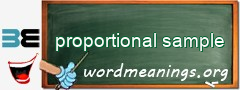 WordMeaning blackboard for proportional sample